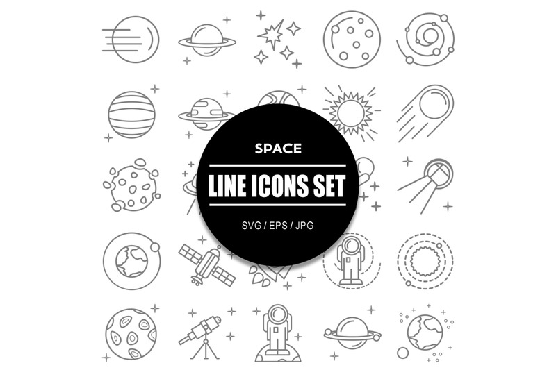 space-line-icons-set