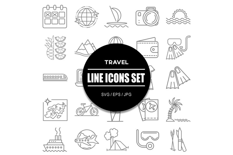 travel-line-icons-set