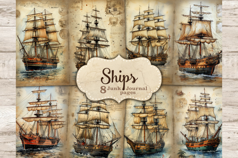 ship-junk-journal-pages-vintage-ephemera