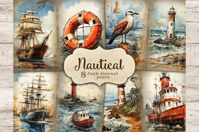 nautical-junk-journal-pages-vintage-picture-collage