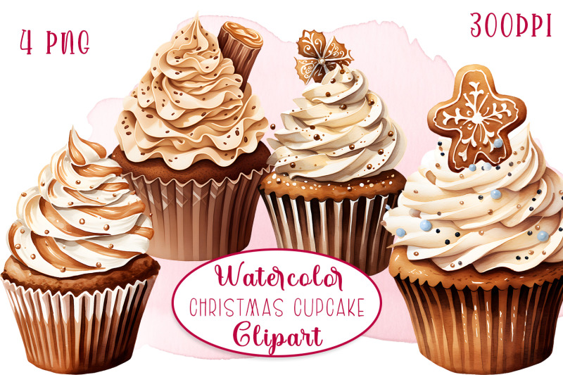 christmas-cupcakes-watercolour-clipart