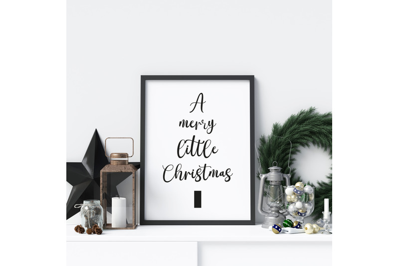 a-merry-little-christmas-wall-art-christmas-wall-decor-winter-poster