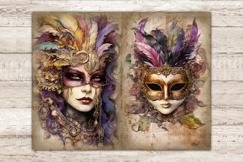 mardi-gras-junk-journal-pages-masquerade-ephemera