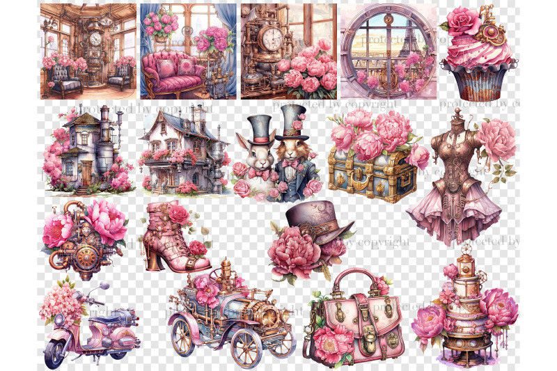 pink-steampunk-valentine-039-s-day-png-romantic-clipart-bundle