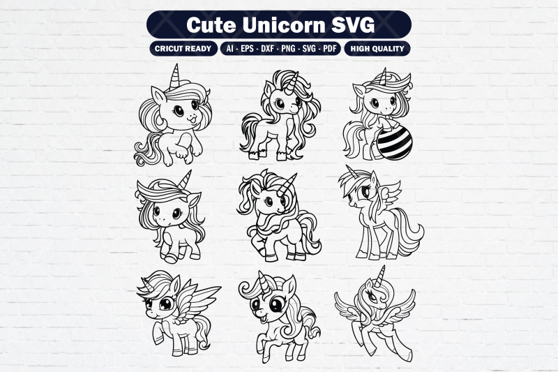 set-of-cute-unicorn-outline-for-coloring-book