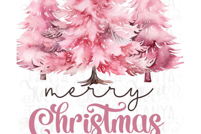 merry-christmas-png-pink-tree-design-for-sublimation