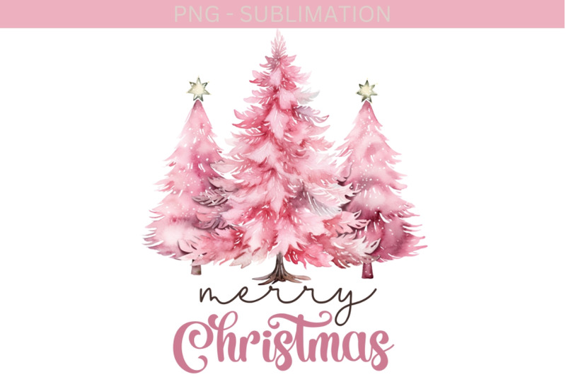 merry-christmas-png-pink-tree-design-for-sublimation