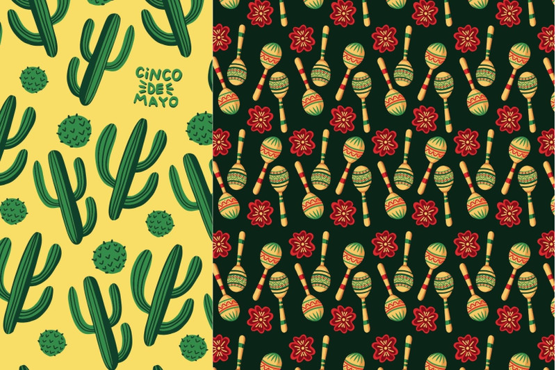 mexican-cinco-de-mayo-seamless-patterns