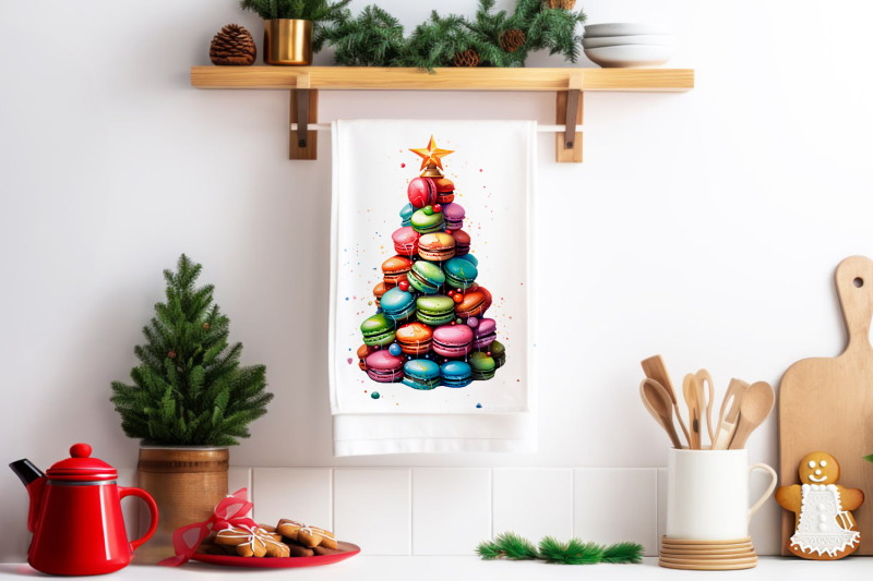 christmas-tree-macaroons-cookie-clipart-png