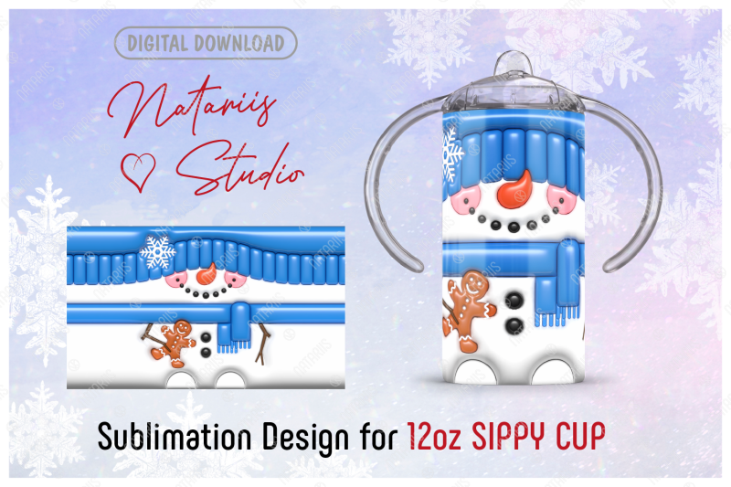 3d-inflated-puffy-christmas-snowman-12-oz-sippy-cup
