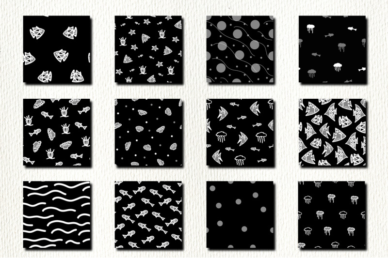 black-and-white-underwater-digital-paper-pack
