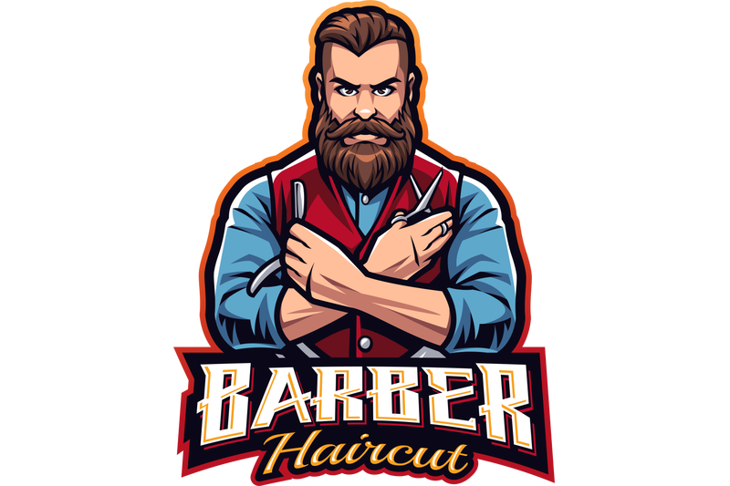 barber-haircut-esport-mascot-logo-design