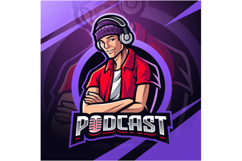 podcast-esport-mascot-logo-design