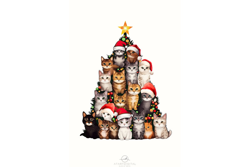 cat-christmas-tree-for-stickers-sublimation-design-merry-christmas