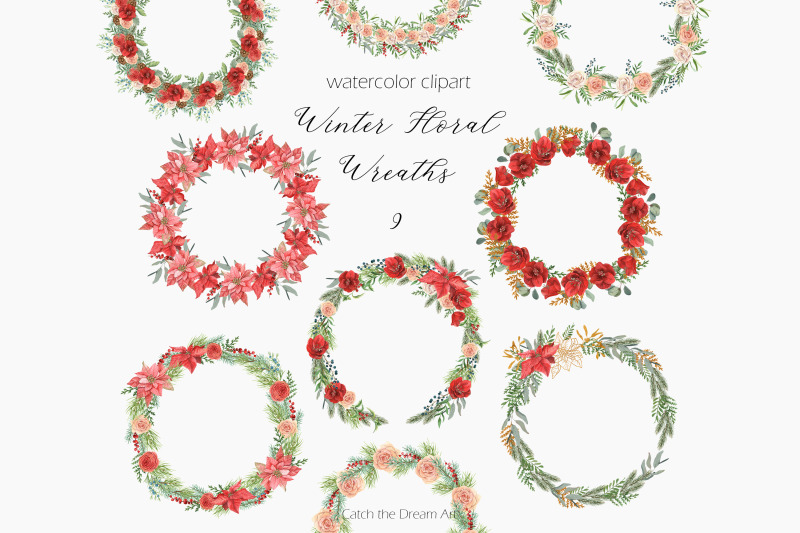 watercolor-christmas-wreaths-winter-clipart