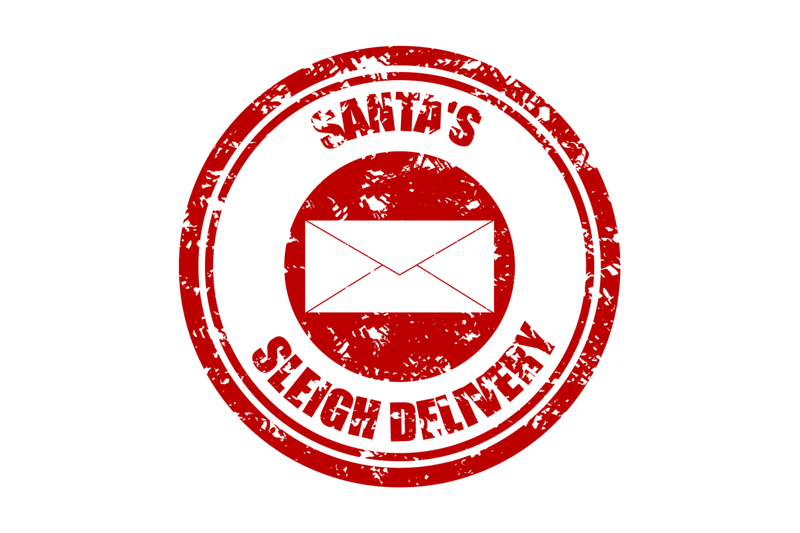 santa-sleight-delivery-rubber-stamp-post-office