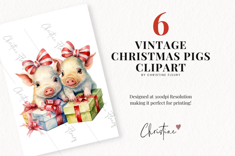 vintage-christmas-pigs-clipart