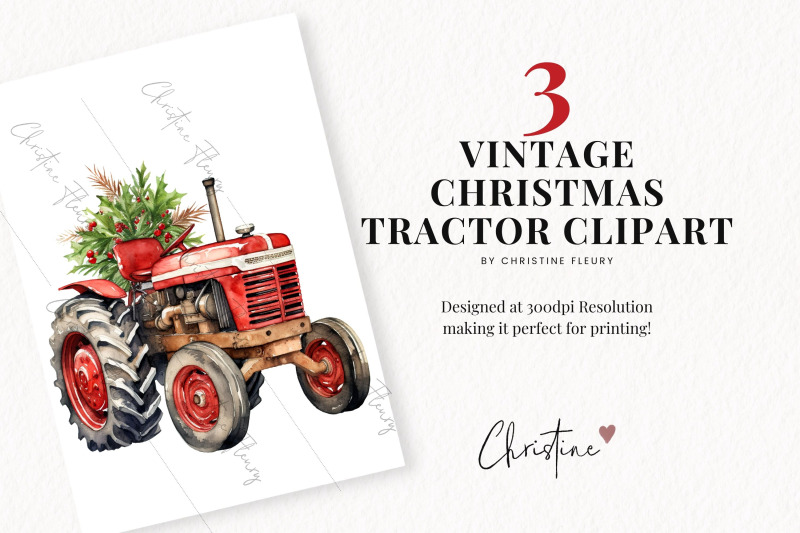 vintage-christmas-tractors-clipart