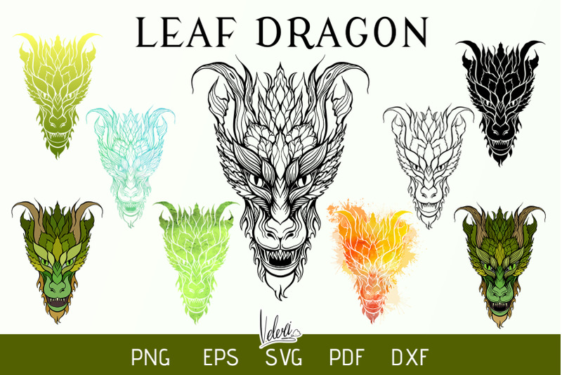 vector-leaf-dragon-9-variations