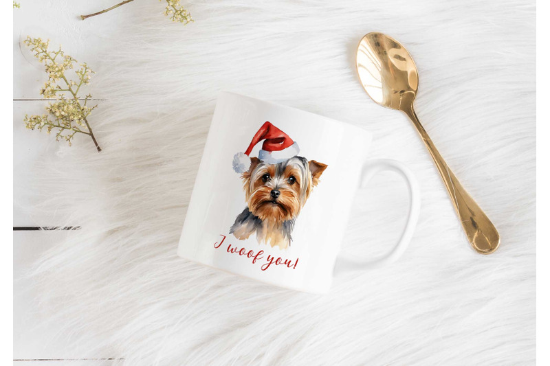 watercolor-christmas-yorkshire-terriers