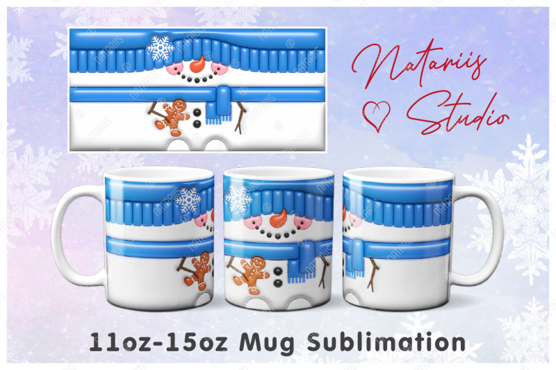 puffy-snowman-mini-bundle-tumbler-mug-coaster