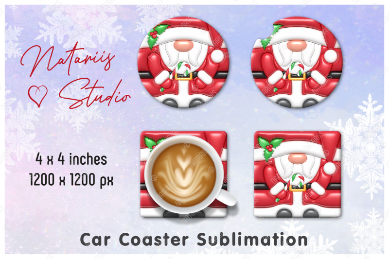puffy-santa-claus-mini-bundle-tumbler-mug-coaster