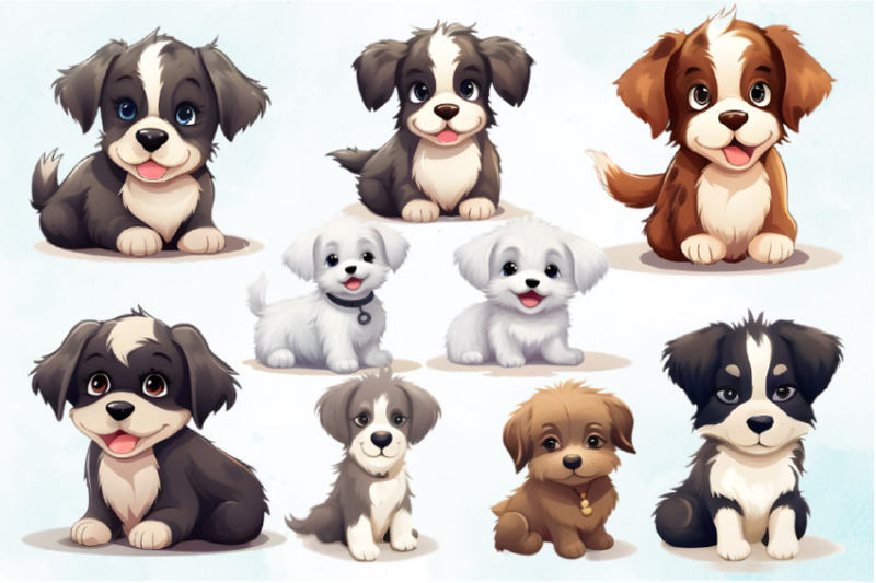 30-watercolor-cute-puppies-clipart-dog-bundle