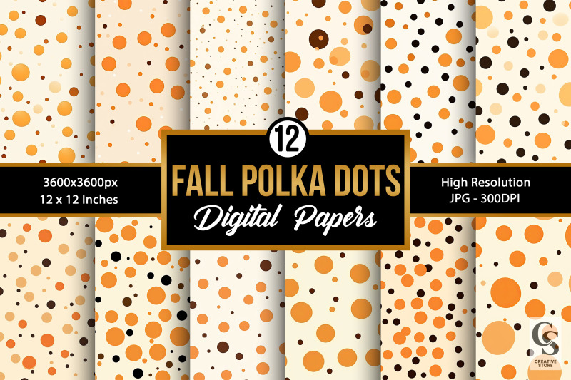 fall-orange-polka-dots-seamless-patterns