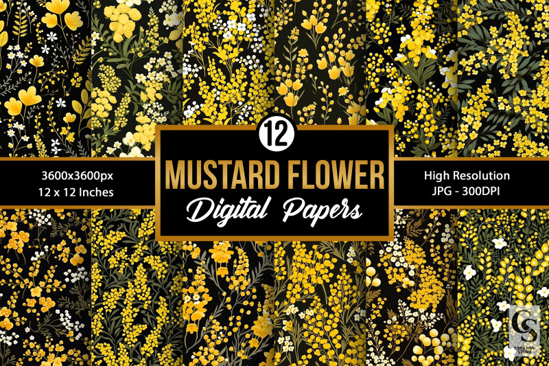 cute-mustard-flowers-seamless-patterns