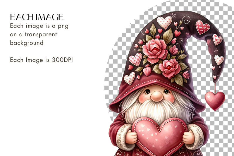 valentines-gnomes-watercolour-clipart-bundle