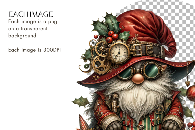 christmas-steampunk-gnomes-watercolour-clipart-bundle-png