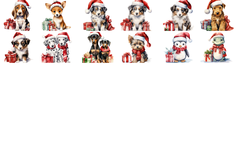 dogs-in-christmas-hats-watercolour-clipart-bundle-png-nbsp