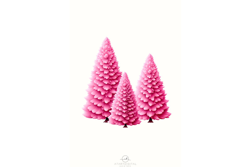 merry-christmas-pink-trees-png-sublimation-designs