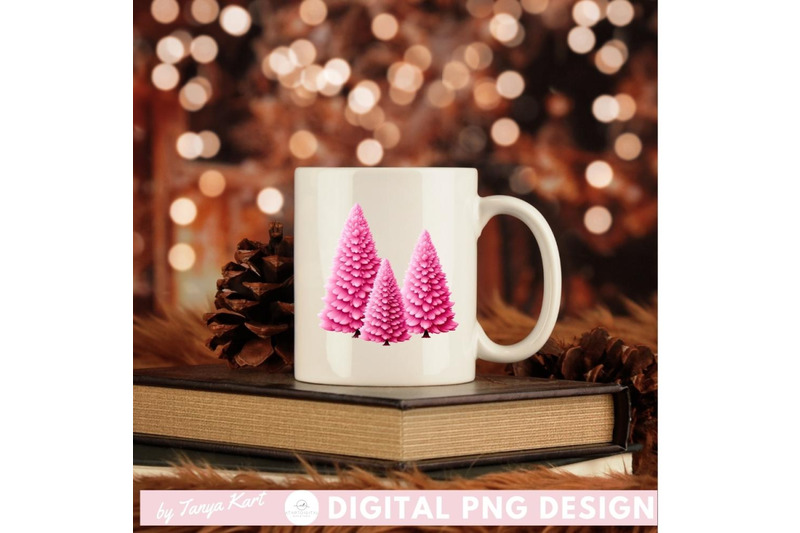 merry-christmas-pink-trees-png-sublimation-designs