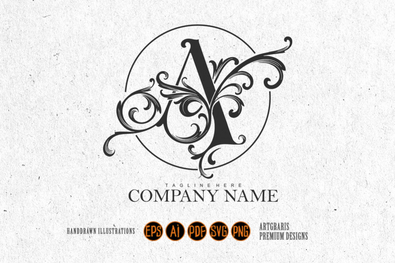 classic-regal-letter-a-vintage-flourish-monogram-logo-monochrome
