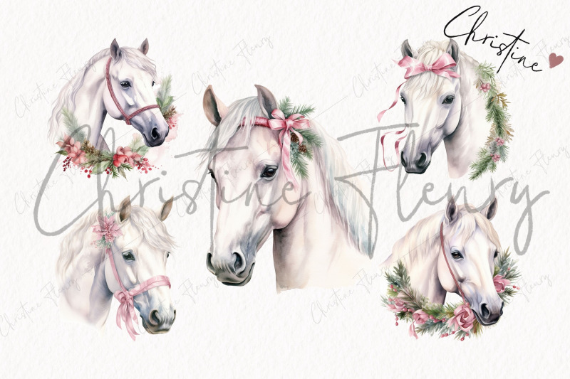 watercolor-pink-horses-clipart