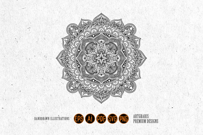 zen-elegance-mandala-with-weed-leaf-monochrome