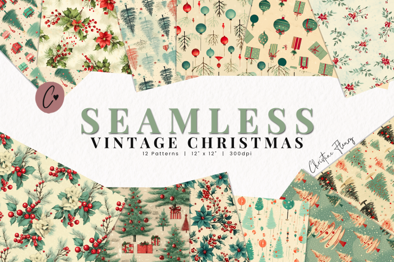 seamless-vintage-christmas-digital-paper