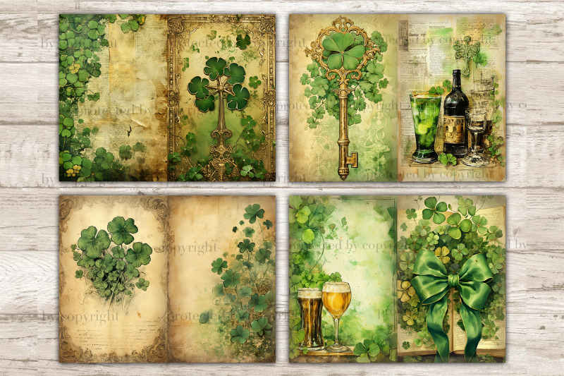 st-patricks-day-junk-journal-pages-green-printable-journal