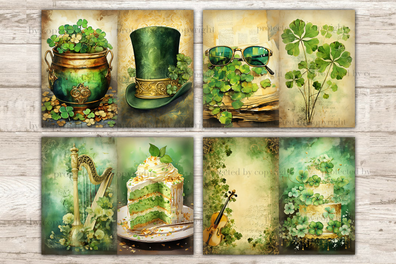 st-patricks-day-junk-journal-pages-green-printable-journal