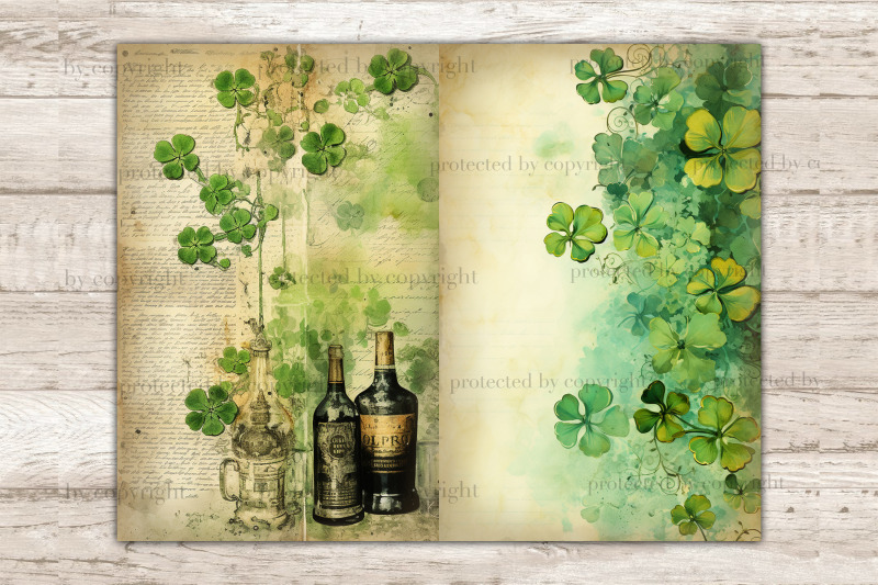 st-patricks-day-junk-journal-pages-green-printable-journal