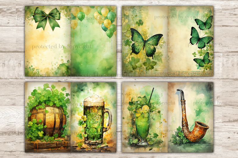 st-patricks-day-junk-journal-pages-green-printable-journal