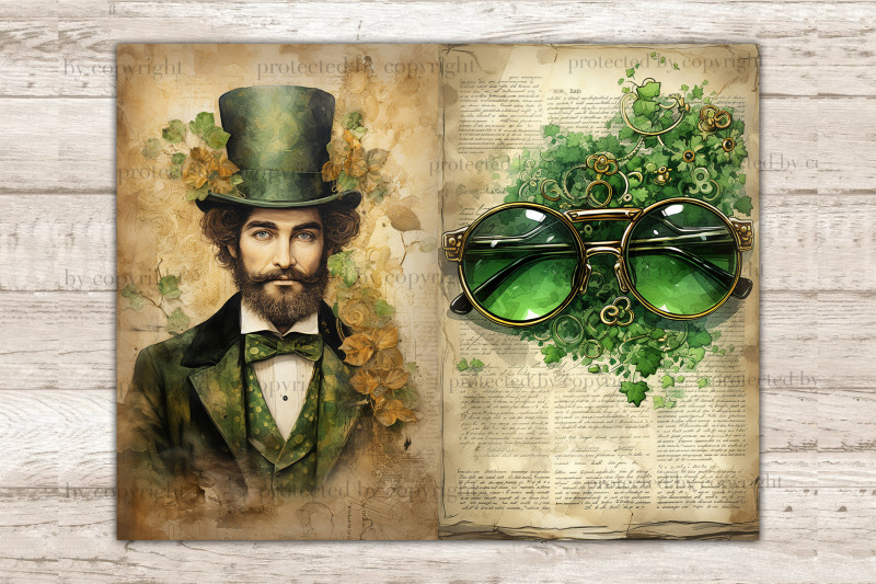 st-patrick-039-s-day-junk-journal-paper-digital-collage-sheet