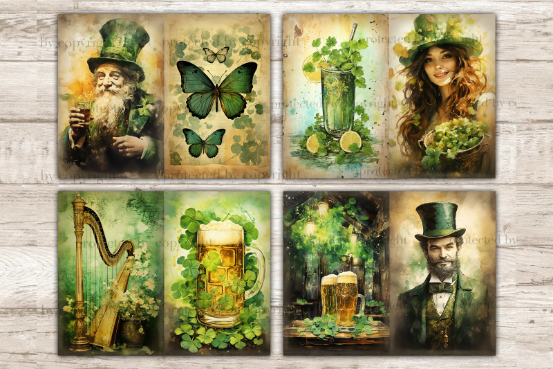 st-patrick-039-s-day-junk-journal-paper-digital-collage-sheet