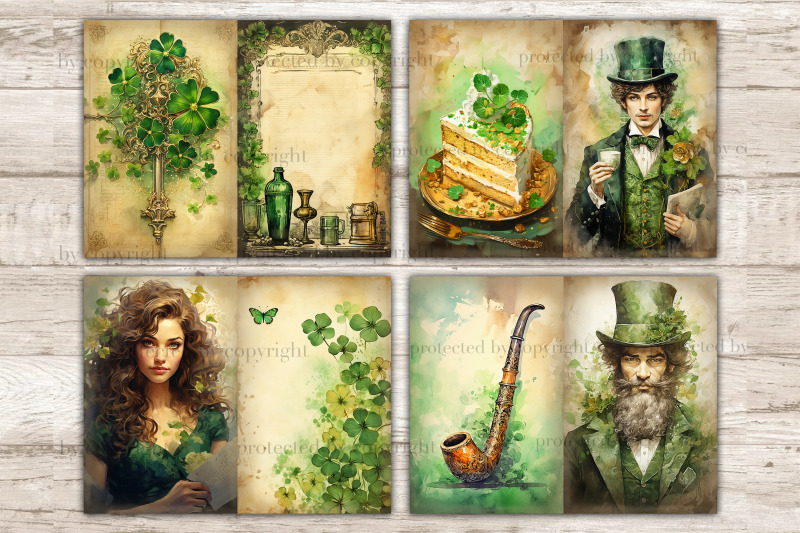 st-patrick-039-s-day-junk-journal-paper-digital-collage-sheet