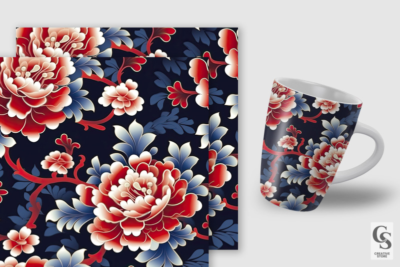 chinese-traditional-flowers-digital-papers