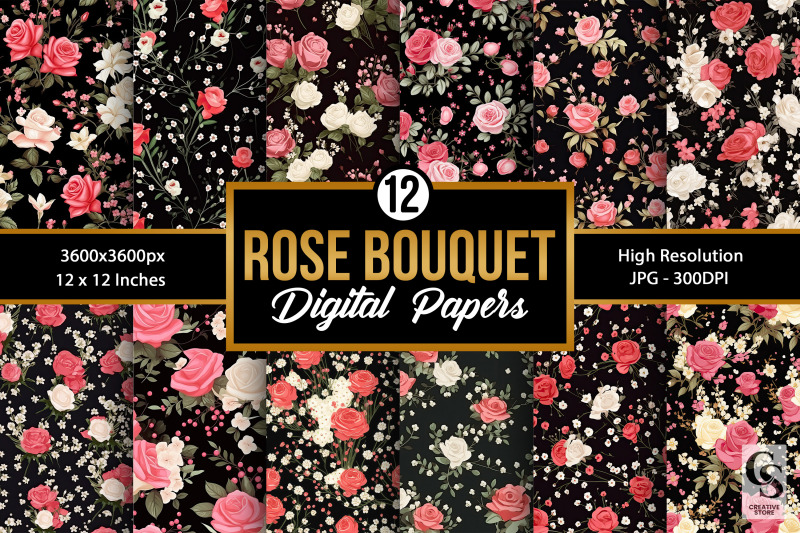 cute-rose-bouquet-flowers-seamless-patterns