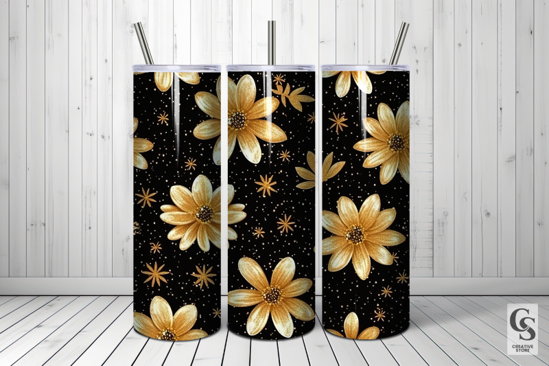 gold-glitter-daisy-flowers-seamless-patterns