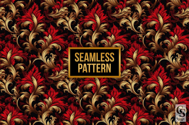 red-amp-gold-damask-flowers-seamless-patterns