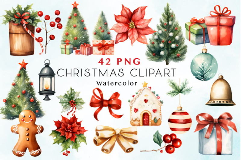 42-watercolor-christmas-decoration-clipart-bundle